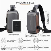 Sling Bag For Men CrossBody Backpack For Men Women, Anti-Theft Chest Bag With USB Charging Port,Messenger Bags, Waterproof Casual Shoulder Bag