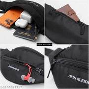 Waist Pack for Travel, Hiking & Sports – Unisex Zip Pouch Belt Bag for Phone, Money & Documents (Black)