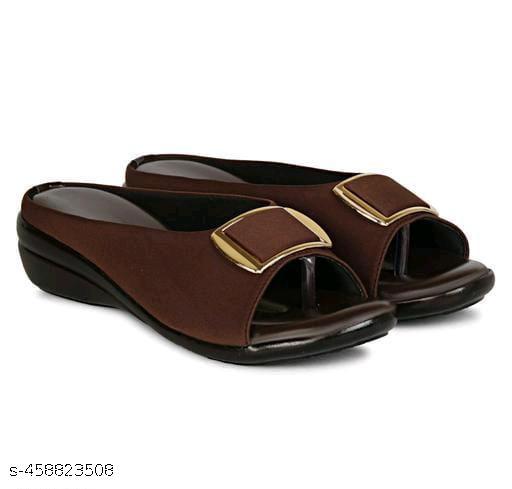 WSB Unique Craft Flats Sandals Brown Slippers Women's Sandals | Trendy & Comfortable Daily Wear Footwear Sandals For Girls & Women Unique Design Modern Fashionable Latest Trendy Women Ladies Flats