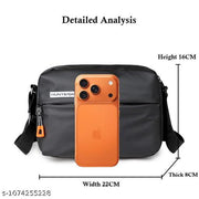 FLEXONI Crossbody Sling Bag, Water-, Scratch-Resistant, Anti-Wrinkle, High-Density Nylon, Adjustable Strap, Multiple Compartments, 22x16x8 CM