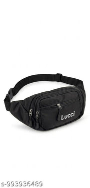 Lucci Sling Bag Fanny Pack Crossbody Chest Bag - Water Resistant Four Pocket Waist Pack, Adjustable Running Belt & Phone Holder for Men Hiking Travel