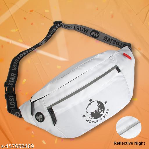 Men's White Waist Bag | Men's Casual Waist Bag | Unisex Waist Bag | Waist Pouch for Hiking, Travel, Camping, Running, Sports Outdoors