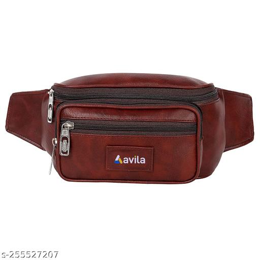 Leather Waist Bag for Men and Women | Fanny Pack Travel Handy Hiking Zip Pouch Money Belt with Adjustable Strap for Men and Women(Tan Length 75cm)