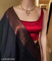 Embellished Litchi  Silk Saree For Women