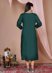 Women Embroidered Straight Kurta