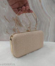 FANCY PARTYWEAR BOX CLUTCH WITH HANDLE SHIMMER SHINING BRIDAL CLUTCH