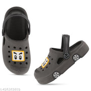 ONFEET Kids Trendy Daily use Comfortable Anti-Skid Casual Car Design Sandals for Boys and Girls, Kids Clogs for Boys and Girls with Sling Back Strap, Lightweight Kids Flipflops & Slippers for Indoor Outdoor Activity, Kids Heels & Sandals Color - Grey