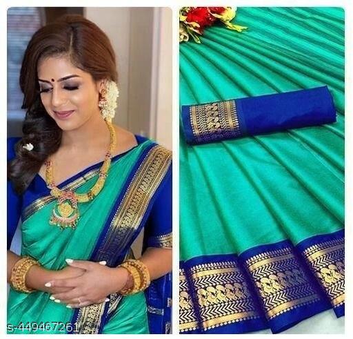 Plain cotton silk saree