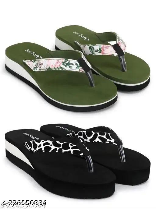 Two Soft Comfortable & Stylish Women's Daily Use Slipper/Flipflop for Women & Girls Combo of 2