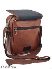 Stylish PU-Leather Sling  Travel Office Messenger One Side Shoulder Bag for Men, Women & Boy