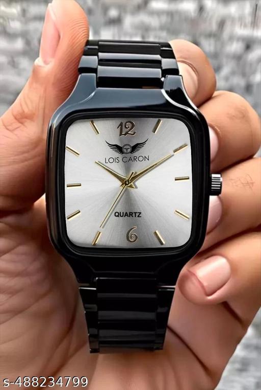 LOIS CARON LCS_4296 Elegant Silver Square Analog Quartz For Men/Boys Wrist watch Analog Watch - For Men ()