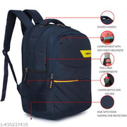 Tripto Casual backpack 3 compartments, front pocket, bottle holder, School bags for boys & girls, College bag for women and men, Ideal for school, college, office Laptop Bag & travel