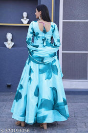 Salasar Stylish Fancy Trendy Printed Georgette Gown For Women For Party Wedding Festival Functios