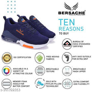 Bersache Lightweight Sports Outdoor,walking, Gym, Training, Trekking and Hiking Shoes For Men (Navy Blue)