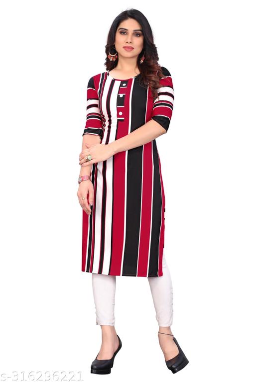 Women Printed Crepe Straight Kurti