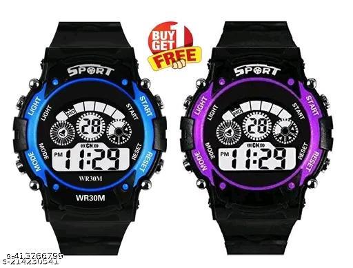 Fancy Unisex Waterproof 7 Light Digital Multifunctional Watch For Kids Boys And Girls pack -2 Fancy Unisex Waterproof 7 Light Digital Multifunctional Watch For Kids Boys And Girls pack -2