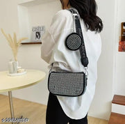 Fantastiqo Sparkling Rhinestone Crossbody Bag with Detachable Coin Purse - Trendy & Versatile!