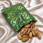 50 Pcs Potli Bags, Organza Bags (Multicolour 4 Inches X 5 Inches) Net Fabric Drawstring Pouch for Dry Fruits Packing, Dry Fruits Packing, Organza Shagun Potli, Wedding Party Favor Gift Bags Golden Printed Pouches
