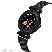 Maune Hub Stainless Steel Analog Magnet Watch For Girls And Women