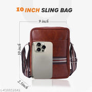 Stylish PU Synthetic Leather Men's Sling Bag Cross Body Travel Office Business messenger