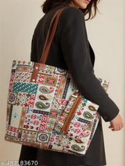 Stylish Women Handbag Betula Tote Bag | Ladies Purse ,ladies handbag printed,multicolour ladies bag,casual tote bag for women n girls,daily use ladies bag,lightweight fabric handbag,big handbag for women.