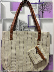 NEW FANCY JUTE BAG WITH MINI POUCH FOR WOMENS AND GIRLS