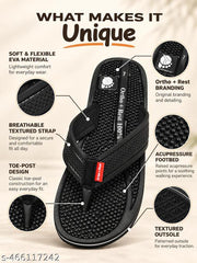 Ortho + Rest Doctor Orthopedic Slippers for Men | Anti-Skid Flip Flops with Acupressure Massage Footbed | Extra Soft and Comfortable Doctor-Recommended Chappal for Pain Relief