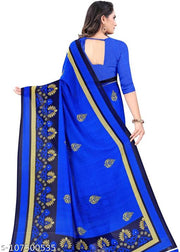 LEELAVATI Georgette Printed Daily / Party & Festive Wear Combo of 2 Stylist Fashionable Saree With Blouse pieces ( Blue )