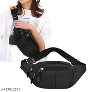 Men's Black Waist Bag || Men's Casual Waist Bag || Stylo Men's Waist Bags || Kamar Bags || Unisex Waist Bags