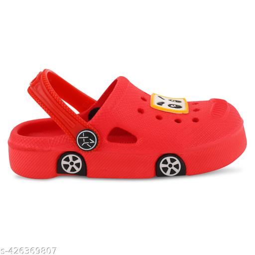 ONFEET Kids Trendy Daily use Comfortable Anti-Skid Casual Car Design Sandals for Boys and Girls, Kids Clogs for Boys and Girls with Sling Back Strap, Lightweight Kids Flipflops & Slippers for Indoor Outdoor Activity, Kids Heels & Sandals Color - Red