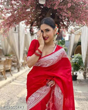 banarasi  satin silk with silver zari plain