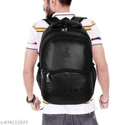 WESTOR-Latest Leather Fashionate Black School Bags Laptop Backpack Waterproof PU Leather Backpacks for Men Women Boys & Girls Backpack