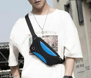 Waist Bag for Men Adjustable Strap | Crossbody Waist Pouch With 2 Pockets | Boys Waist Bag Fanny Pack for Travel Hiking, Casual Wear