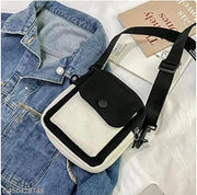 Chain Shopper Mobile Messenger Bag Ladies Canvas Shoulddr long strap for college Travelling, Work
