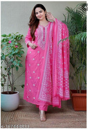KURTI & PANT & DUPATTA SET/PLUS SIZE/BIG SIZE/PARTI WIRE KURTI PANT DUPATTA/PERMIUM QUALITY/TRANDING KURTI PANT DUPATTA