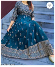 Women Printed Anarklai Kurti For Women & Girls