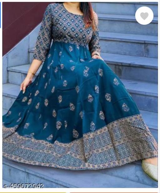 Women Printed Anarklai Kurti For Women & Girls