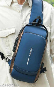 Waterproof Polyester Slim Unisex Crossbody Sling Bag Chest Backpack Men's Shoulder Bag, Leisure Travel Handbag, Hard Shell Anti-Theft Chest Bag