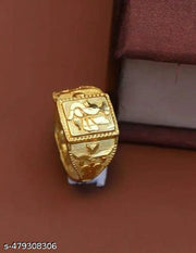 H&H Rosra Golden Formal Watch For Men's and boys { gold Ring +gold Chain Free  }