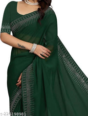latest hotfix daimond siroski work modern look beautiful saree