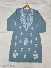 Chikankari Cotton Kurti