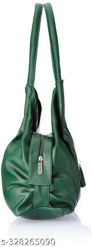 Fostelo Women's Vegan Leather Buenos Luxe Shoulder Bag | Ladies Purse Handbag (Black) (Large)
