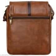 LOREM Tan Stylish Faux Leather Cross Body Sling Bag For Men SL04