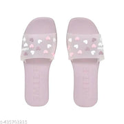 Latest heart print Purple slippers