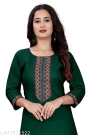 Fashionable Cotton Slub jacquard work Kurti For Women