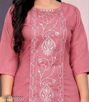Plus Size Women Embroidered Cotton Kurti M to 6XL | Stylish Straight Kurti for Daily Wear