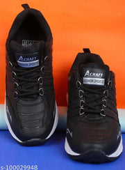 Angel Craft  Black Solid Running Shoes For Men