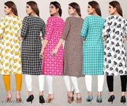 Women Printed Crepe Kurti (Combo Of 5)