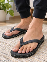 Ortho + Rest Extra Soft Unisex's Slipper| Orthopedic & Diabetic Chappal| Hawaii Slipper|  Doctor's Ortho Flip -Flop for Daily Uses  (Black)