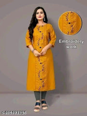 NEW TRENDING EMODRIED KURTY FOR WOMEN AND FULL COTTON KURTY